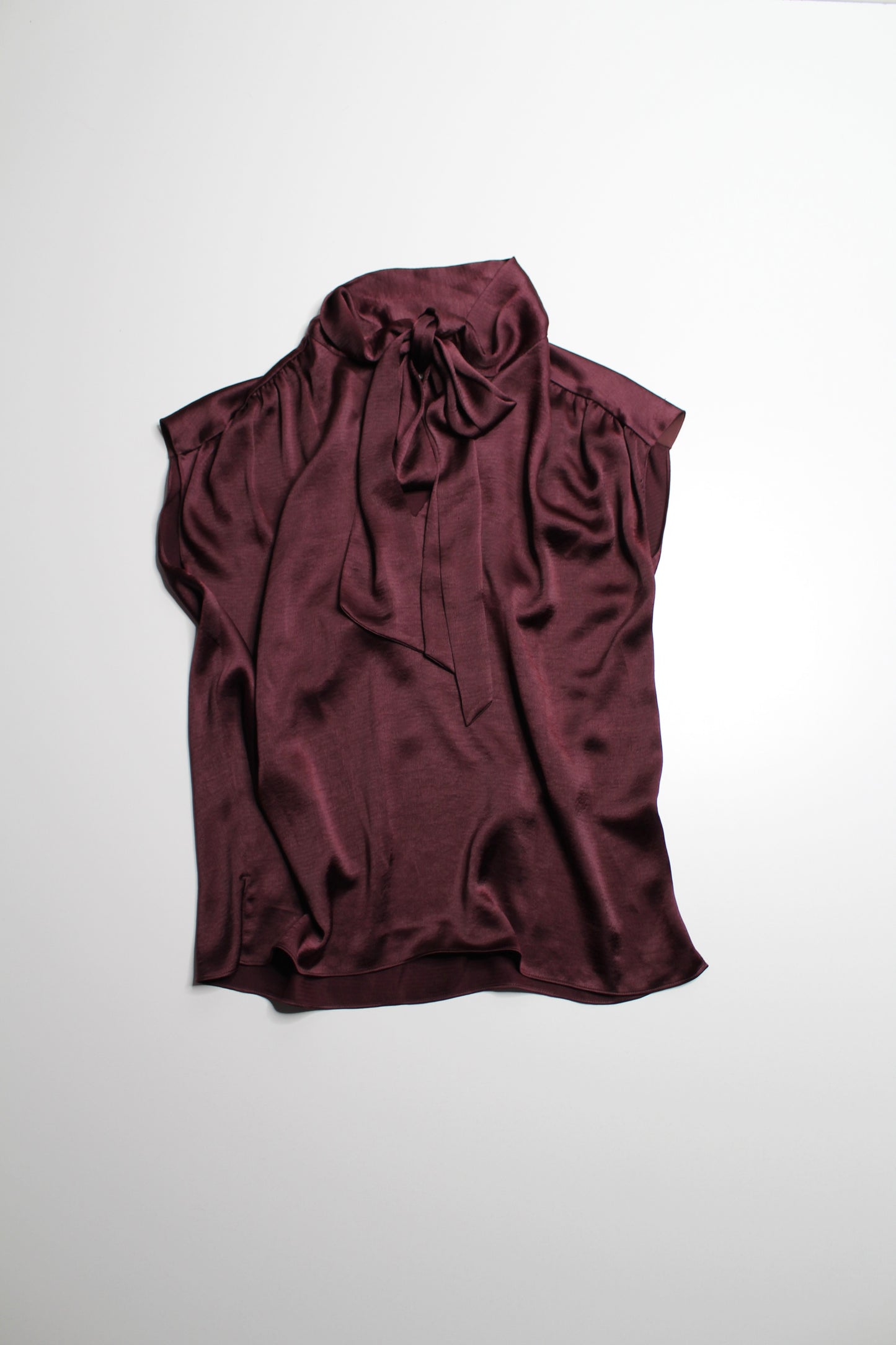 Kate Spade dark maroon bow sleeveless blouse, size small (loose fit)