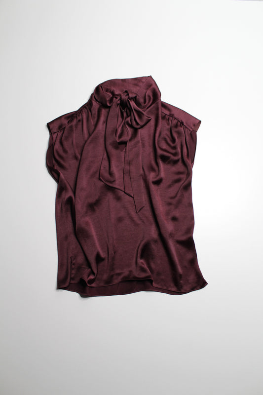 Kate Spade dark maroon bow sleeveless blouse, size small (loose fit)