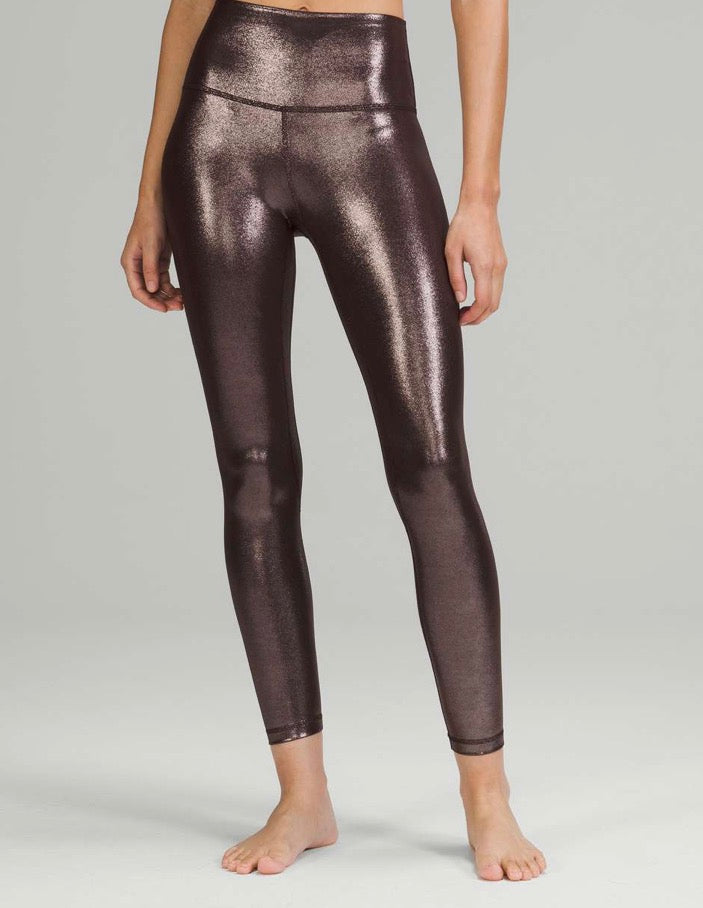 Lululemon radiate foil print french press ‘align’ leggings, size 4 (25”)