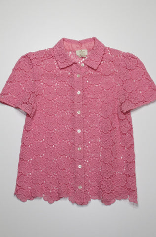 Kate Spade pink bloom flower lace top, size xs (price reduced: was $68)