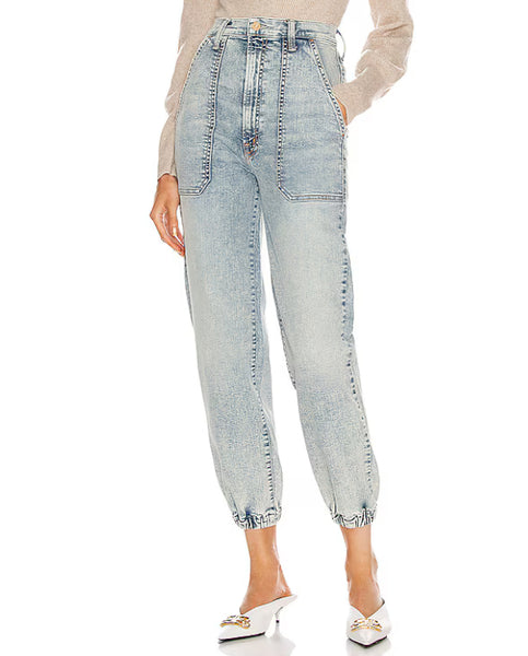 Mother marrakesh days the wrapper patch springy ankle high rise jeans, size 26 (price reduced: was $125)