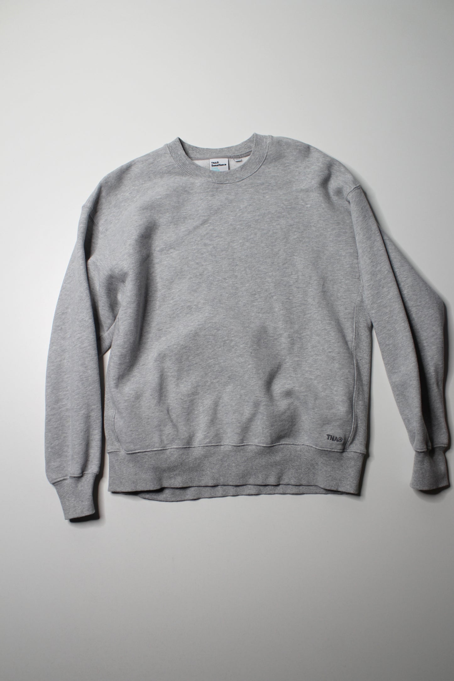 Aritzia grey TNA ‘sweat fleece cozy fleece’ boyfriend crew sweatshirt, size medium (loose fit)