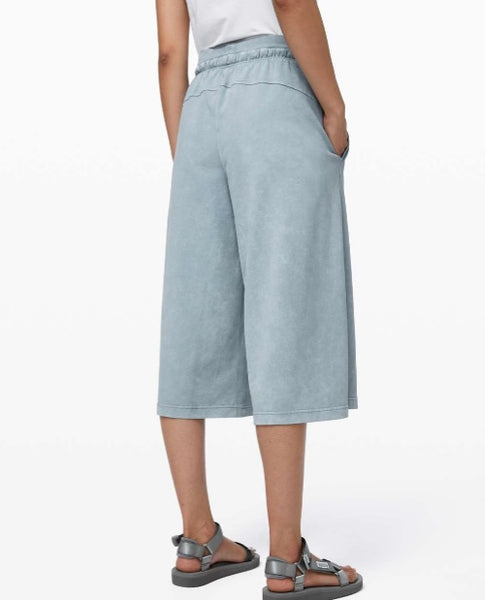 Lululemon washed chambray inner glow wide leg crop, size 4 (price reduced: was $58)