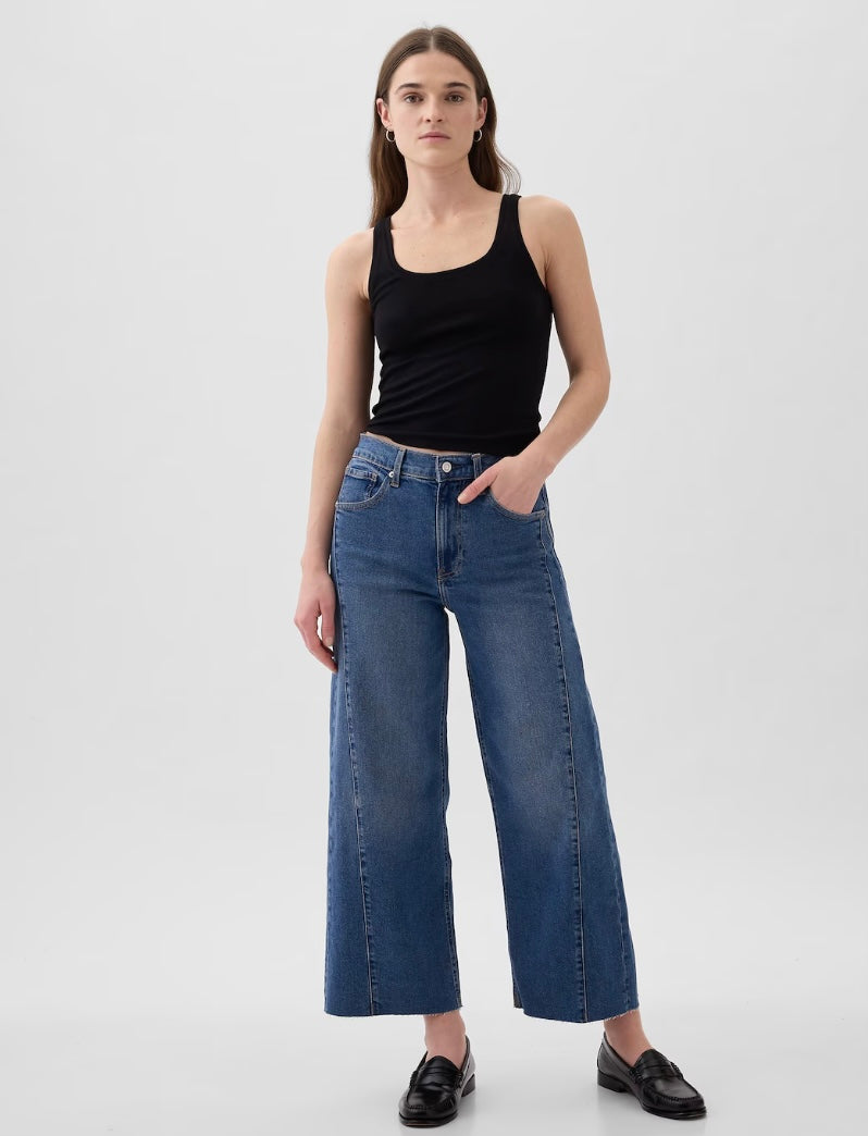 Gap high rise wide leg stride ankle jeans, size 27 / 4R