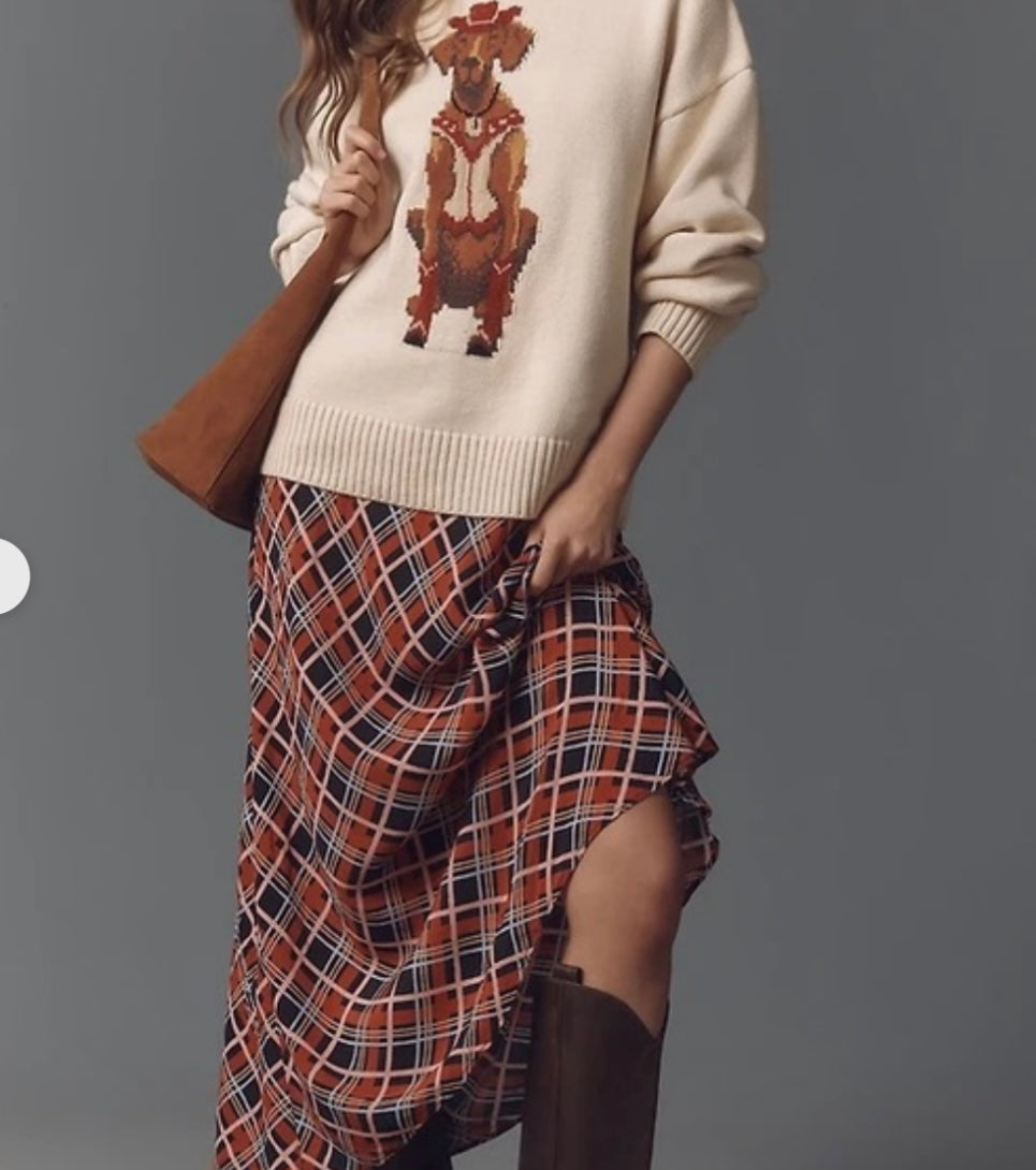 Anthropologie Porridge jolene western dog cowboy sweater, size small (loose fit) (sale: was $78)