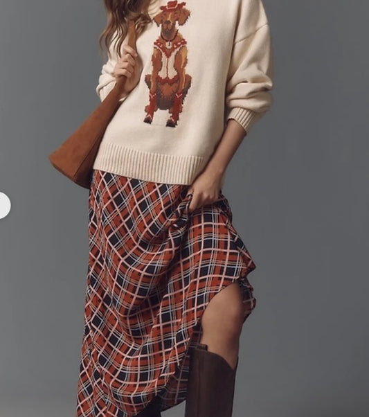 Anthropologie Porridge ‘jolene’ western dog cowboy sweater, size small (loose fit)