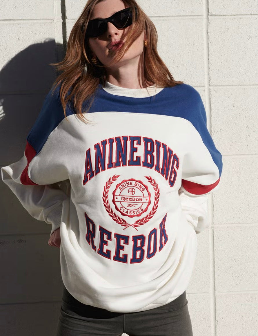 Anine Bing x Reebok crew neck sweatshirt, size small (oversized fit)