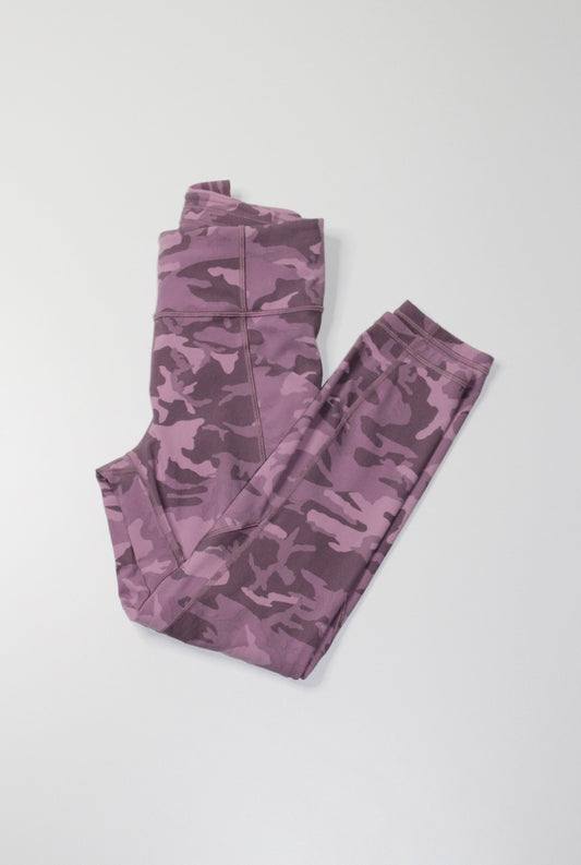 Lululemon incognito camo pink taupe multi ‘time to sweat’ crop, size 4 (23") (price reduced: was $48)