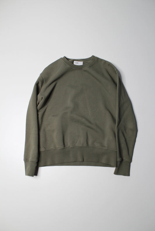 Colorful Standard olive crew neck sweatshirt, size xs (relaxed fit)