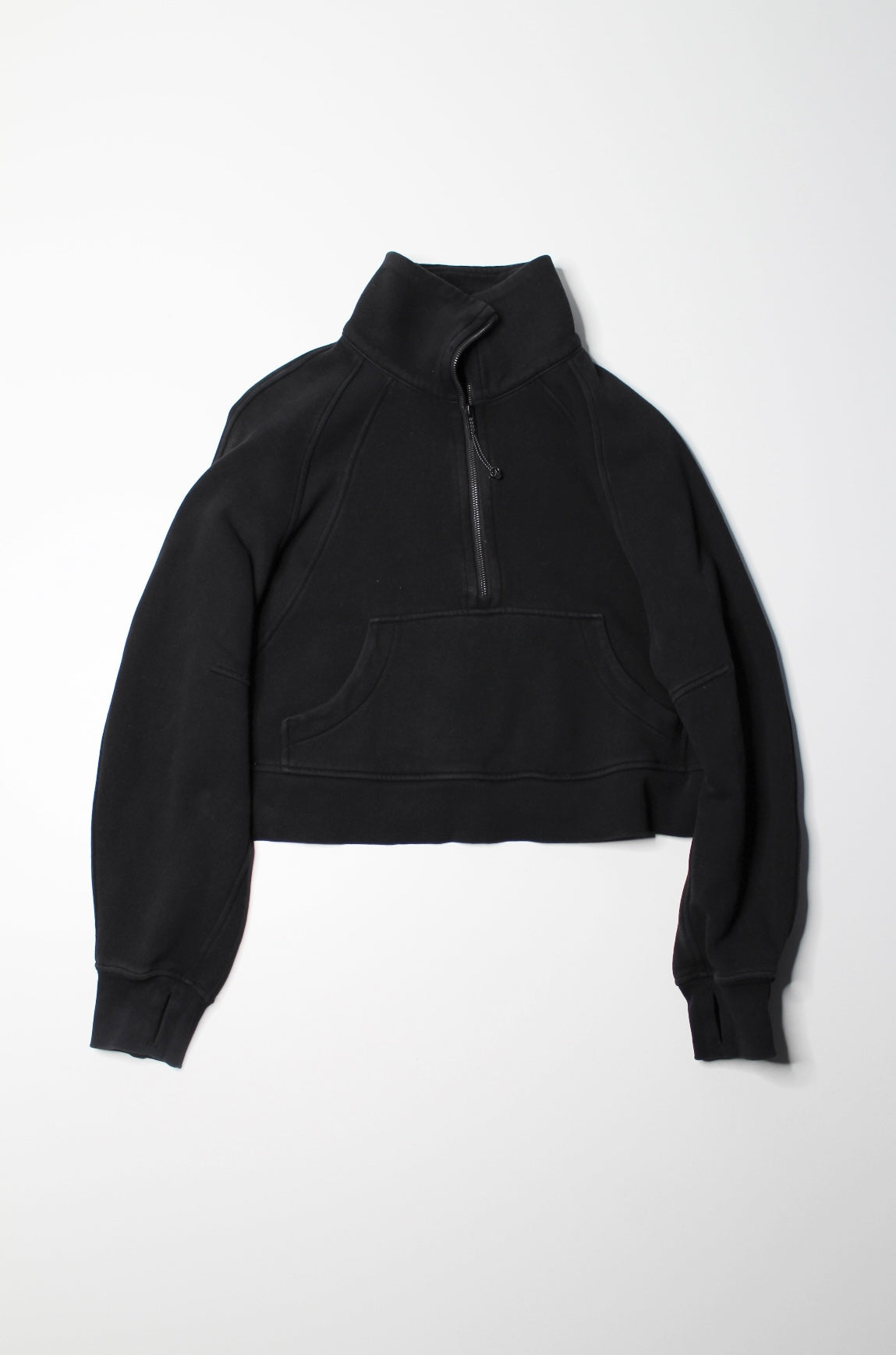 Lululemon black oversized scuba  1/2 zip sweater, size xs/s (fits 4/6)