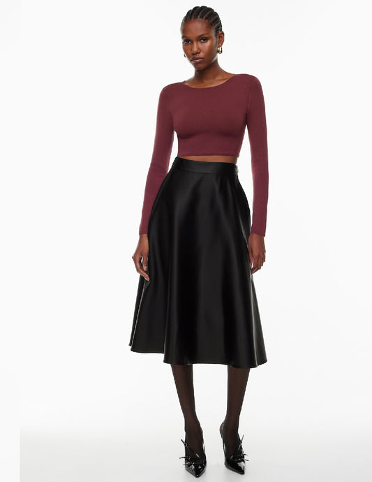 Aritzia Babaton maroon sculpt knit forefront long sleeve, size medium