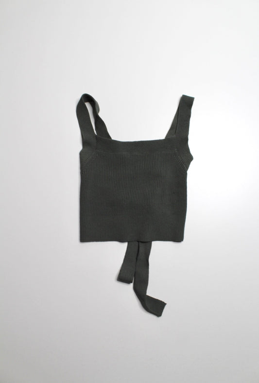 Aritzia Wilfred sage green ‘cayenne’ cropped knit open back tank, size small