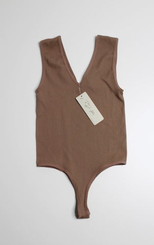 Anthropologie RD Style ribbed v neck bodysuit, size xs/s *new with tags