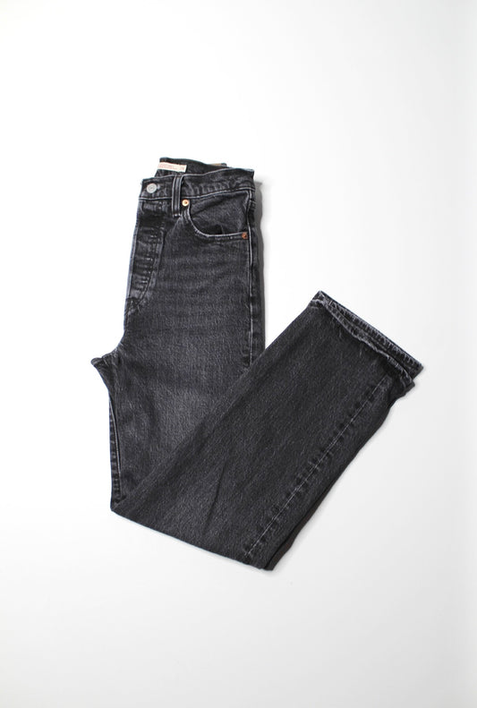 Levi's black wash (grey) ribcage straight ankle jeans, size 24