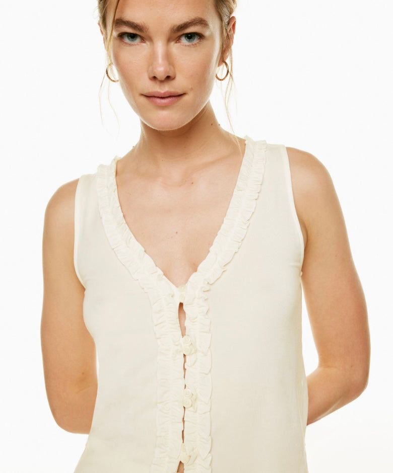 Aritzia wilfred cream cantata tank, size large (price reduced: was $25)