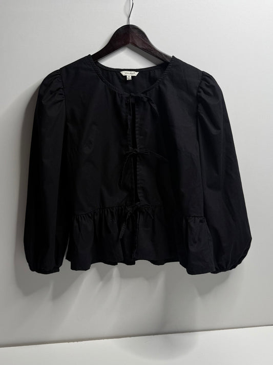 Sim & Sam tie front peplum top, size medium