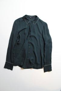 Judith Charles dark green silk blouse, size 4 (price reduced: was $98)