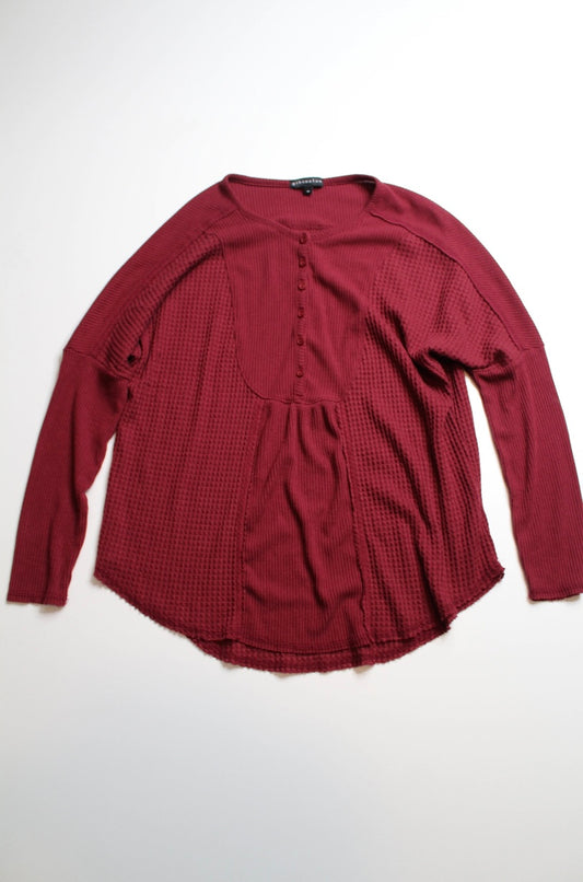 Nordstrom Gibsonlook deep wine waffle henley, size medium (relaxed fit) (price reduced: was $20)