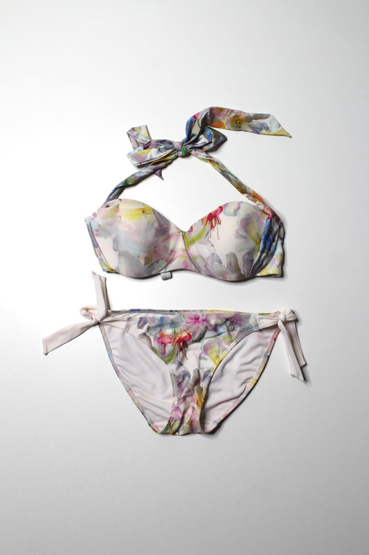 Ted Baker baby pink floral bikini, size xs/small *matching beach cover up available