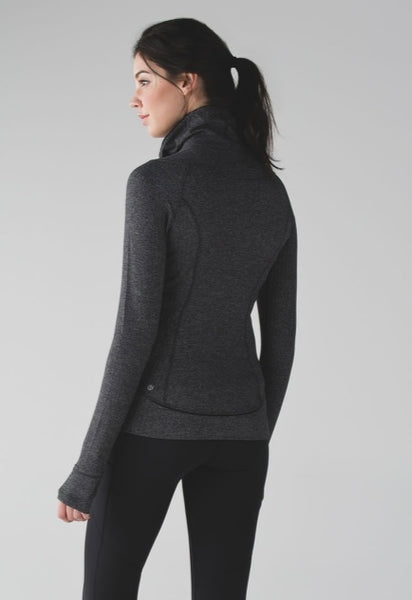 Lululemon grey herringbone think fast 1/4 zip pullover, size 10 (price reduced: was $48)