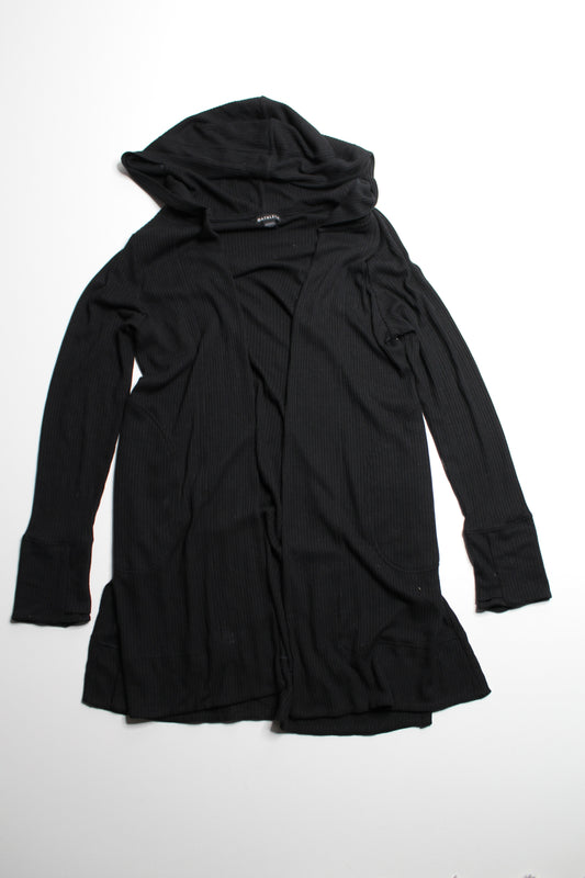 Athleta black hooded cardigan, size medium