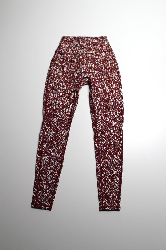 Buff Bunny deep maroon bossy print high-rise leggings, size small *matching bra available (sale: 20% off)