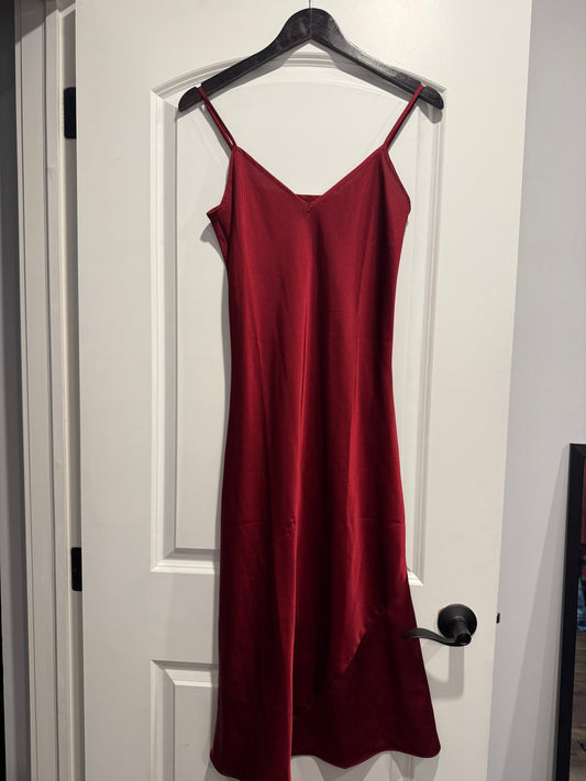 Knix x The Birds Papaya red slip  midi dress, size small *brand new without tags