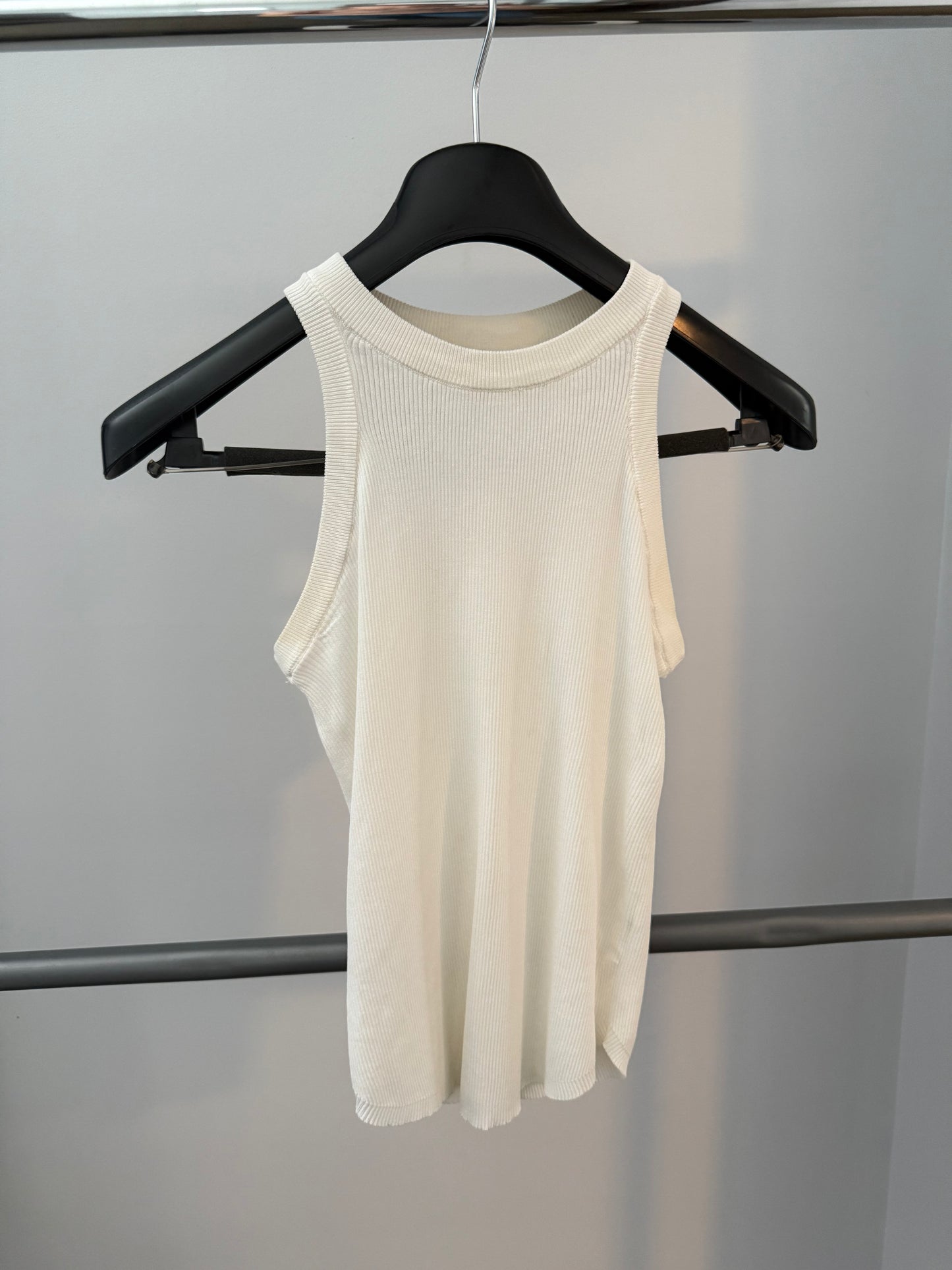 Miou Muse (LA designer) off white classic ribbed high neck tank, size small