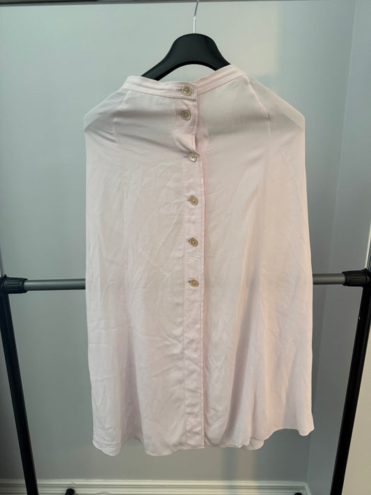 Aritzia Wilfred light pink ‘amelie’ button front midi skirt, size 0