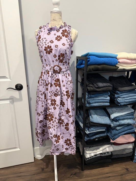 Kate Spade lilac/brown floral dress, size 8 (medium) (additional 50% off at checkout)