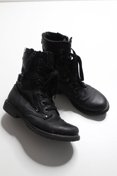 Roxy black lace up combat boots, size 9 (price reduced: was $40)