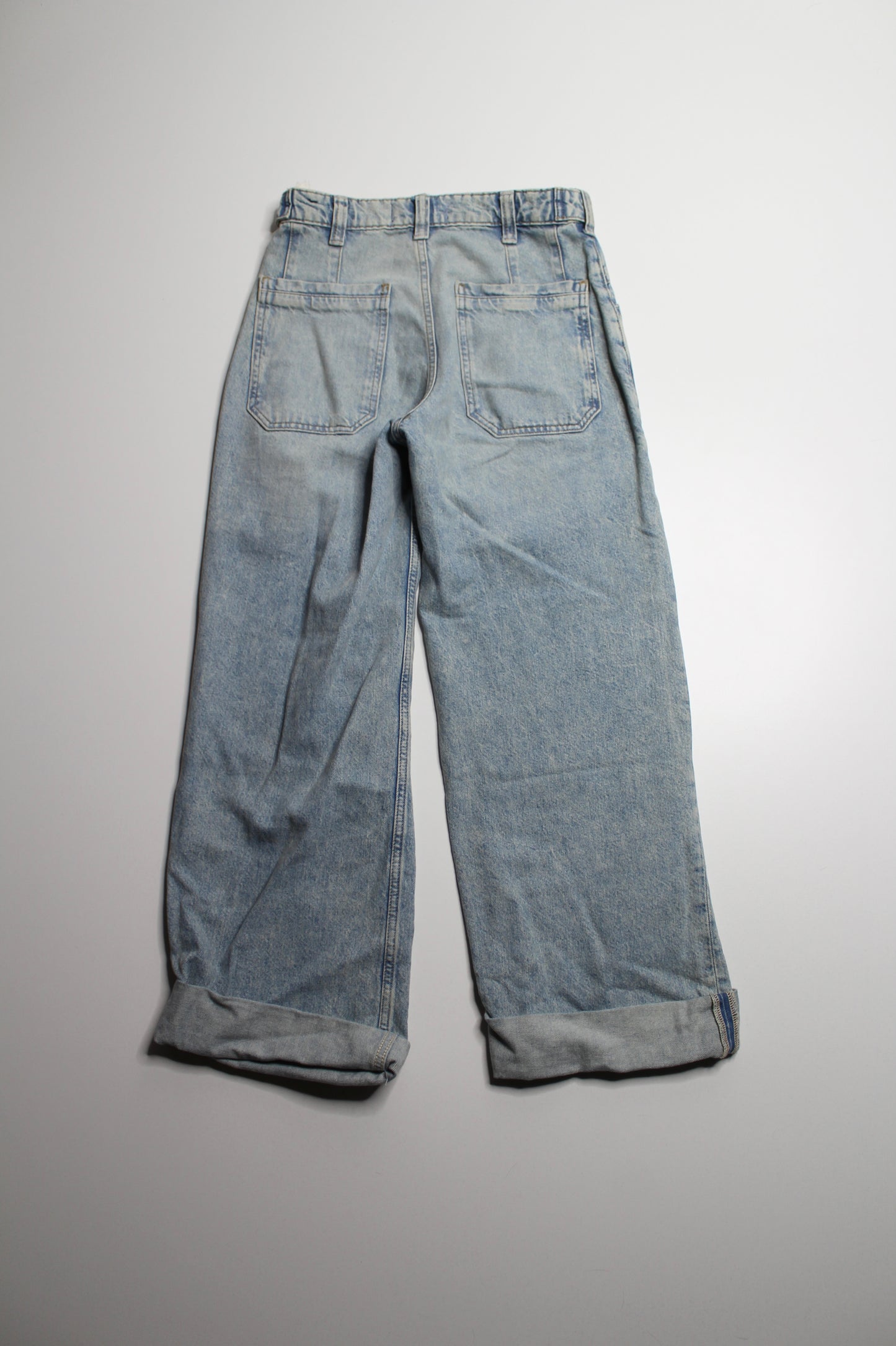 Free People We The Free la la land 'palmer' cuffed wide leg jeans, size 24 (relaxed fit)