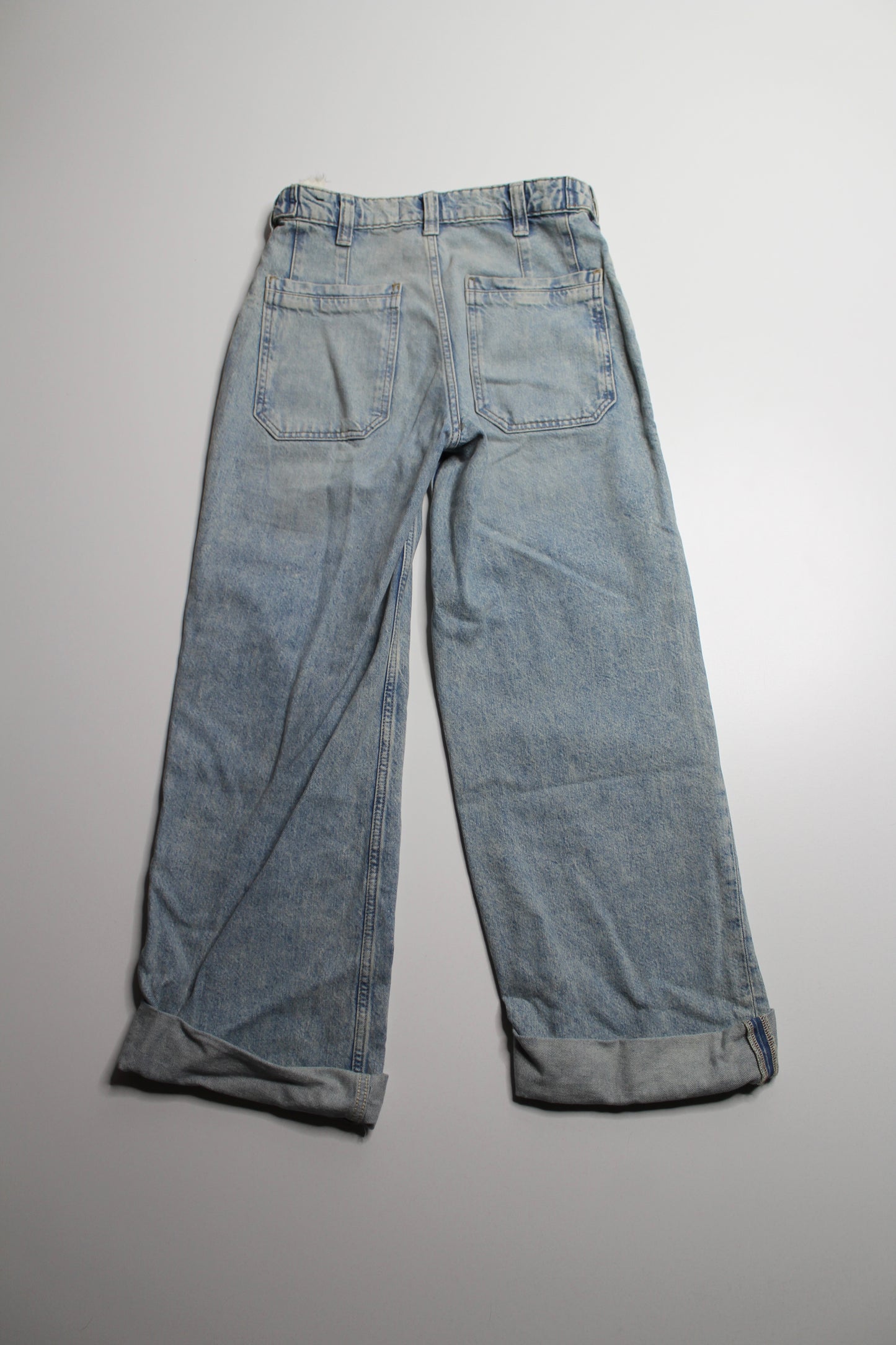 Free People We The Free la la land 'palmer' cuffed wide leg jeans, size 24 (relaxed fit)