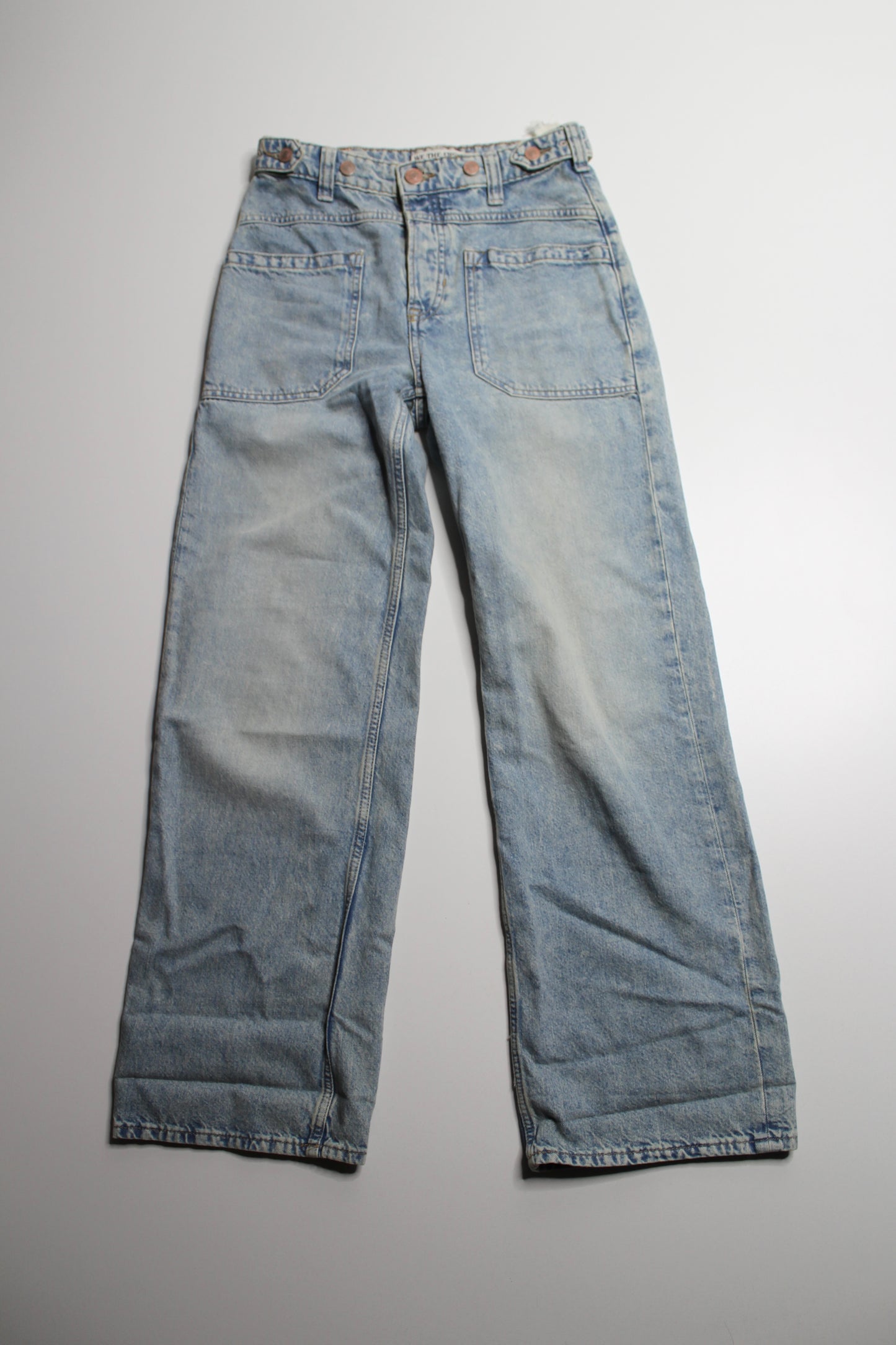 Free People We The Free la la land 'palmer' cuffed wide leg jeans, size 24 (relaxed fit)