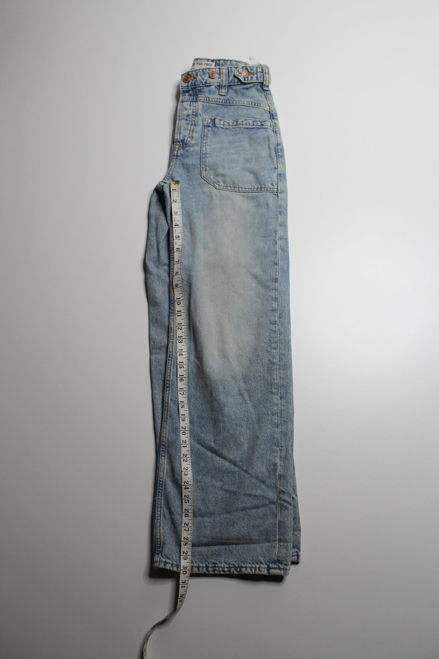 Free People We The Free la la land 'palmer' cuffed wide leg jeans, size 24 (relaxed fit)
