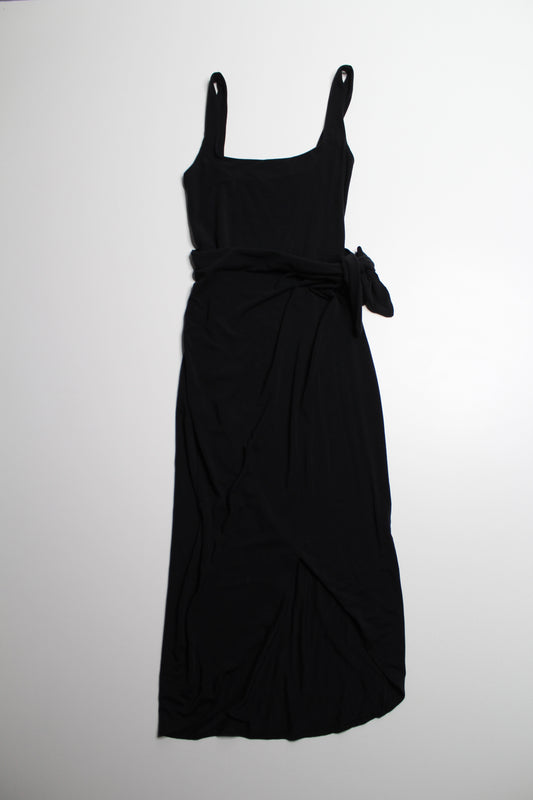 Aritzia Wilfred black ‘Saturn’ midi faux wrap dress, size xxs