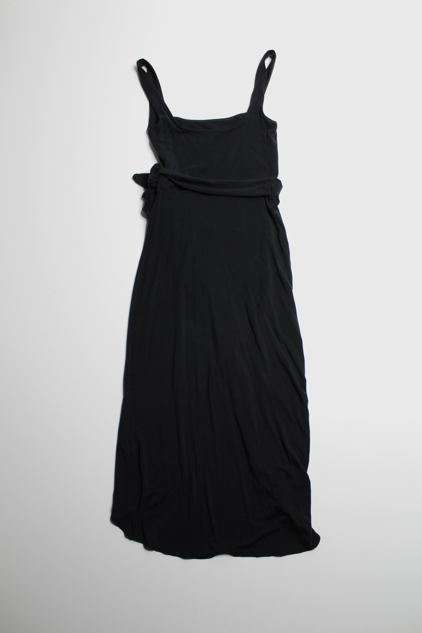 Aritzia Wilfred black ‘Saturn’ midi faux wrap dress, size xxs