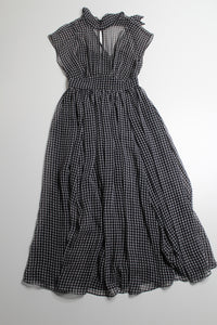 Kate Spade black/cream houndstooth chiffon dress, size 0 (fits like xs) (price reduced: was $120)