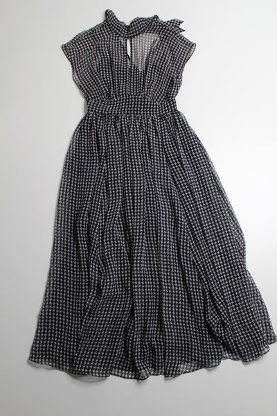 Kate Spade black/cream houndstooth chiffon dress, size 0 (fits like xs) (price reduced: was $120)