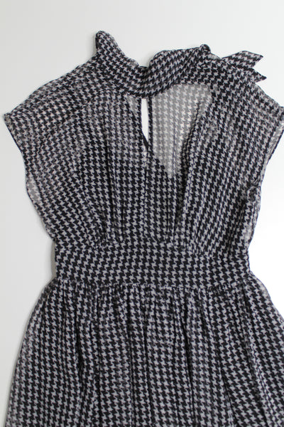 Kate Spade black/cream houndstooth chiffon dress, size 0 (fits like xs) (price reduced: was $120)