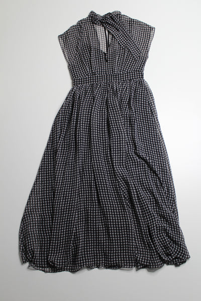 Kate Spade black/cream houndstooth chiffon dress, size 0 (fits like xs) (price reduced: was $120)