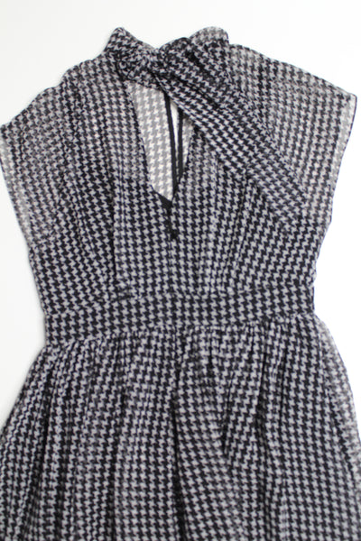 Kate Spade black/cream houndstooth chiffon dress, size 0 (fits like xs) (price reduced: was $120)