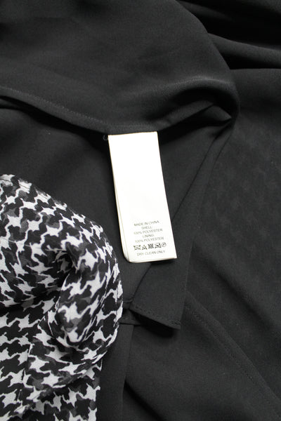 Kate Spade black/cream houndstooth chiffon dress, size 0 (fits like xs) (price reduced: was $120)