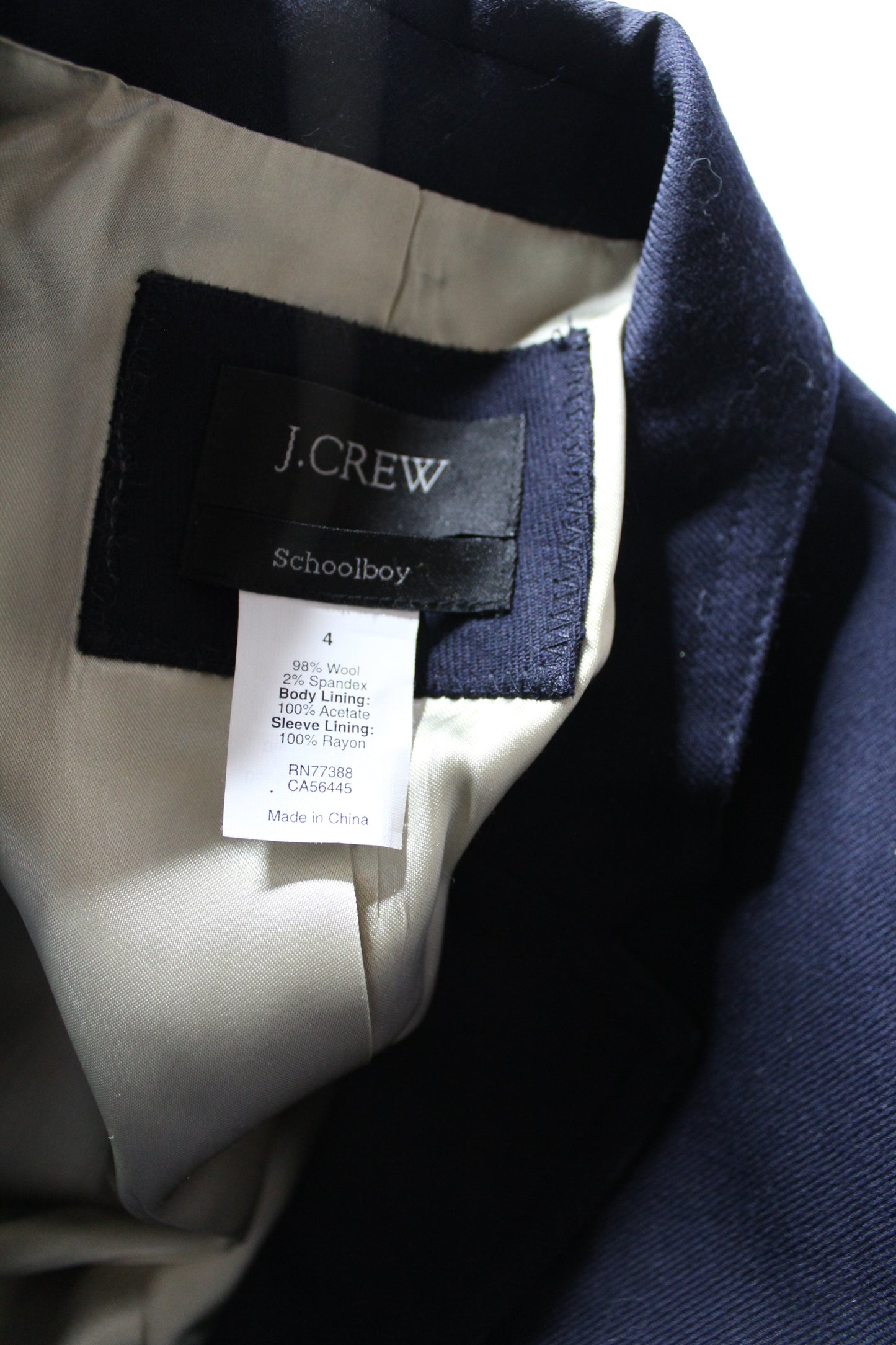 J.CREW navy 'schoolboy' blazer, size 4 (additional 20% off)