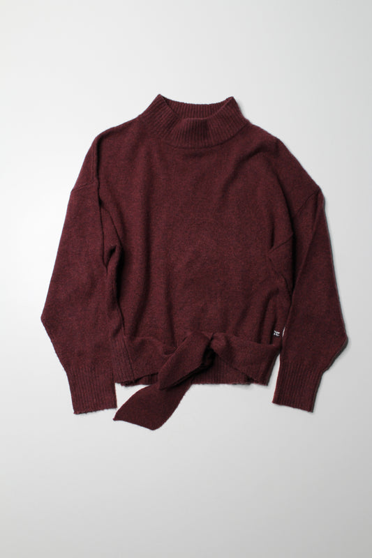 Monk & Lou deep wine soft knit mock neck sweater, size xs (loose fit)