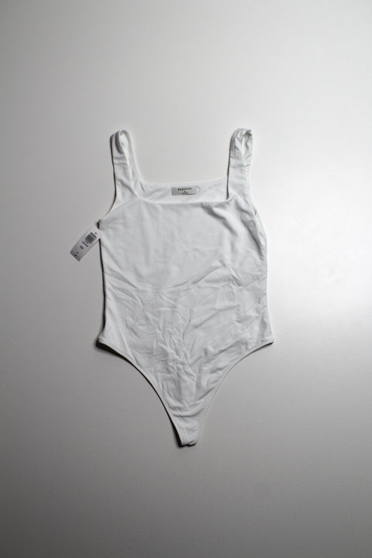 Aritzia Babaton white square neck contour bodysuit, size medium *new with tags