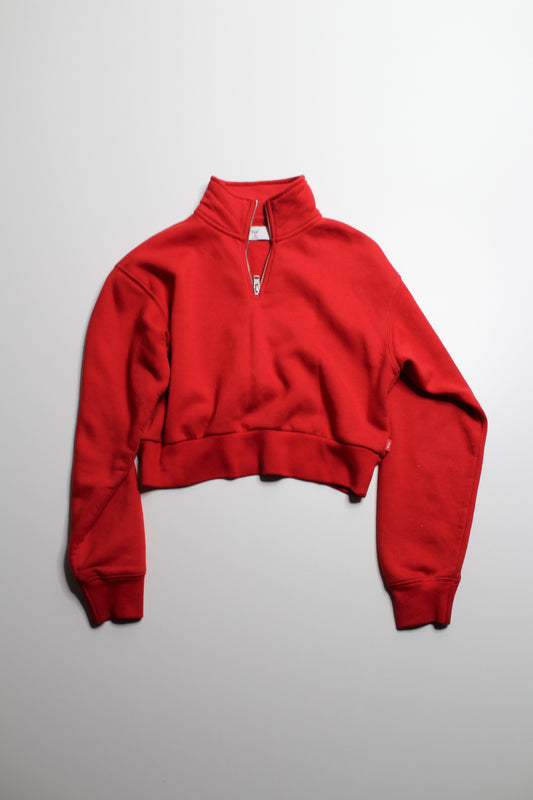 Aritzia TNA red cropped 1/2 zip sweatshirt, size xs (loose fit)