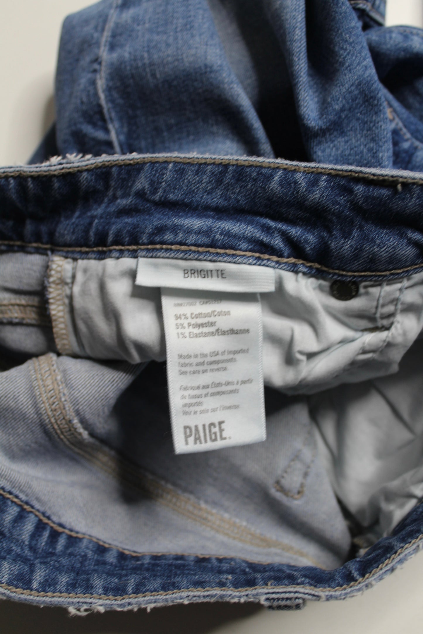 Paige Brigitte mid rise distressed jeans, size 26