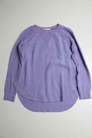 Cotton Country light purple textured sweater, size small (relaxed fit) (price reduced: was $36)
