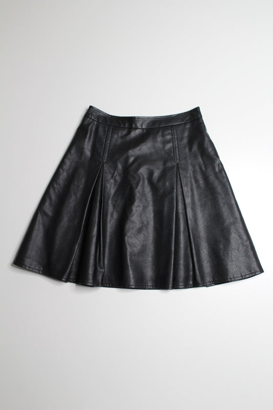 Pink Martini black faux leather pleated skirt, size xs (additional 50% off)